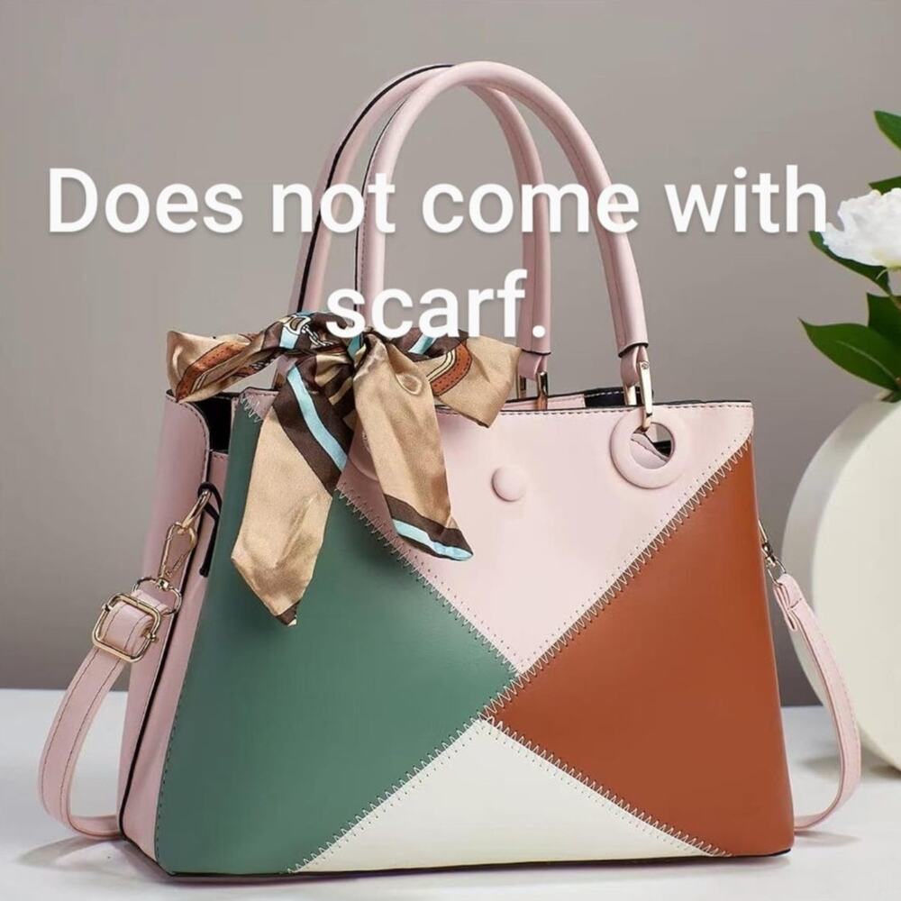 Women Purses and Handbags Color Block‎ Top Handle Satchel Shoulder Bags